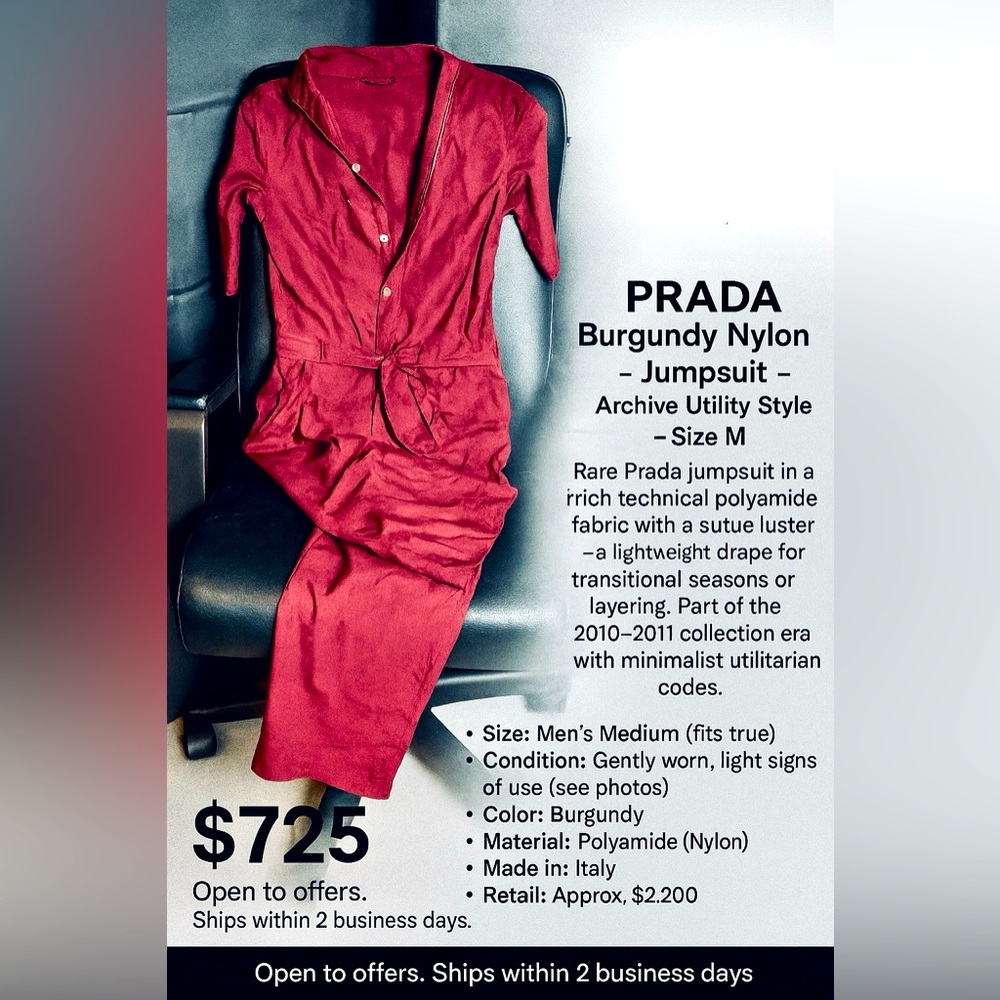 Amaranth  PradaJumpsuit for Men